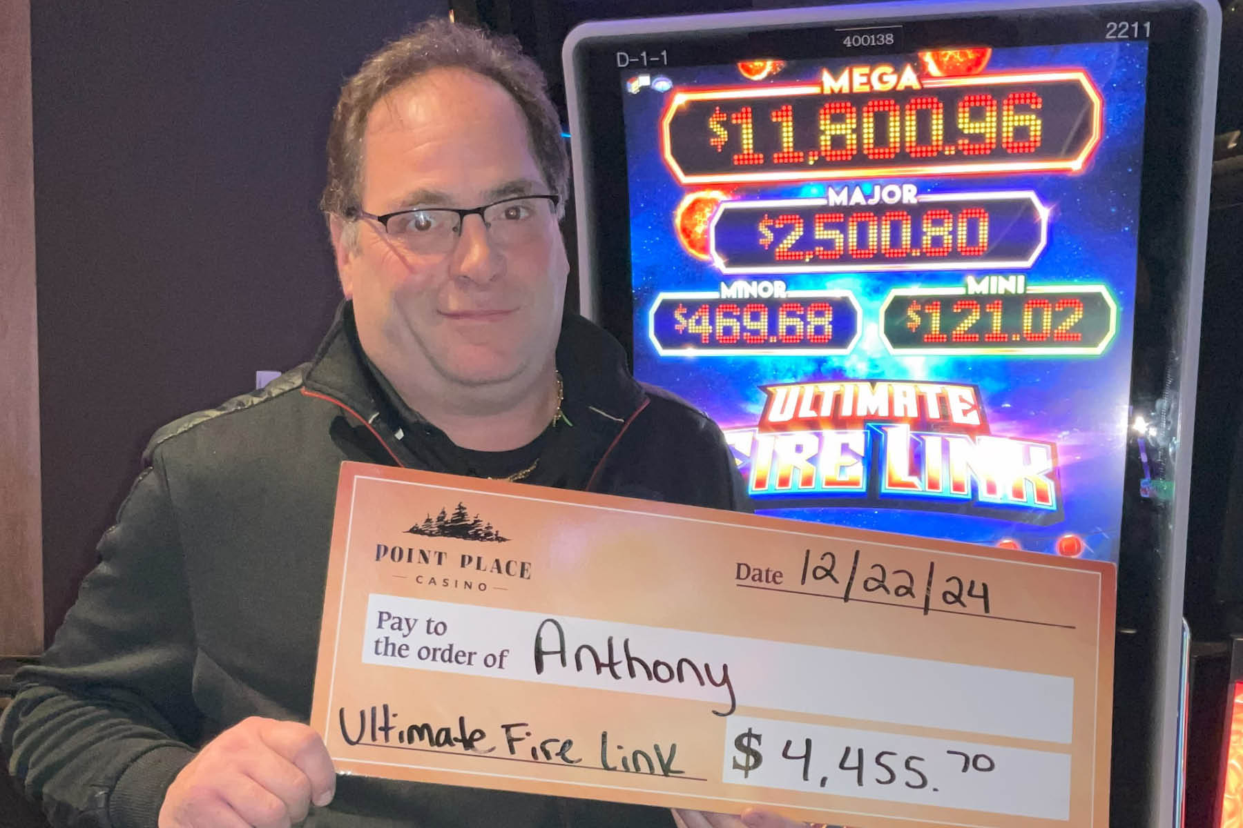 Anthony won $4,455!