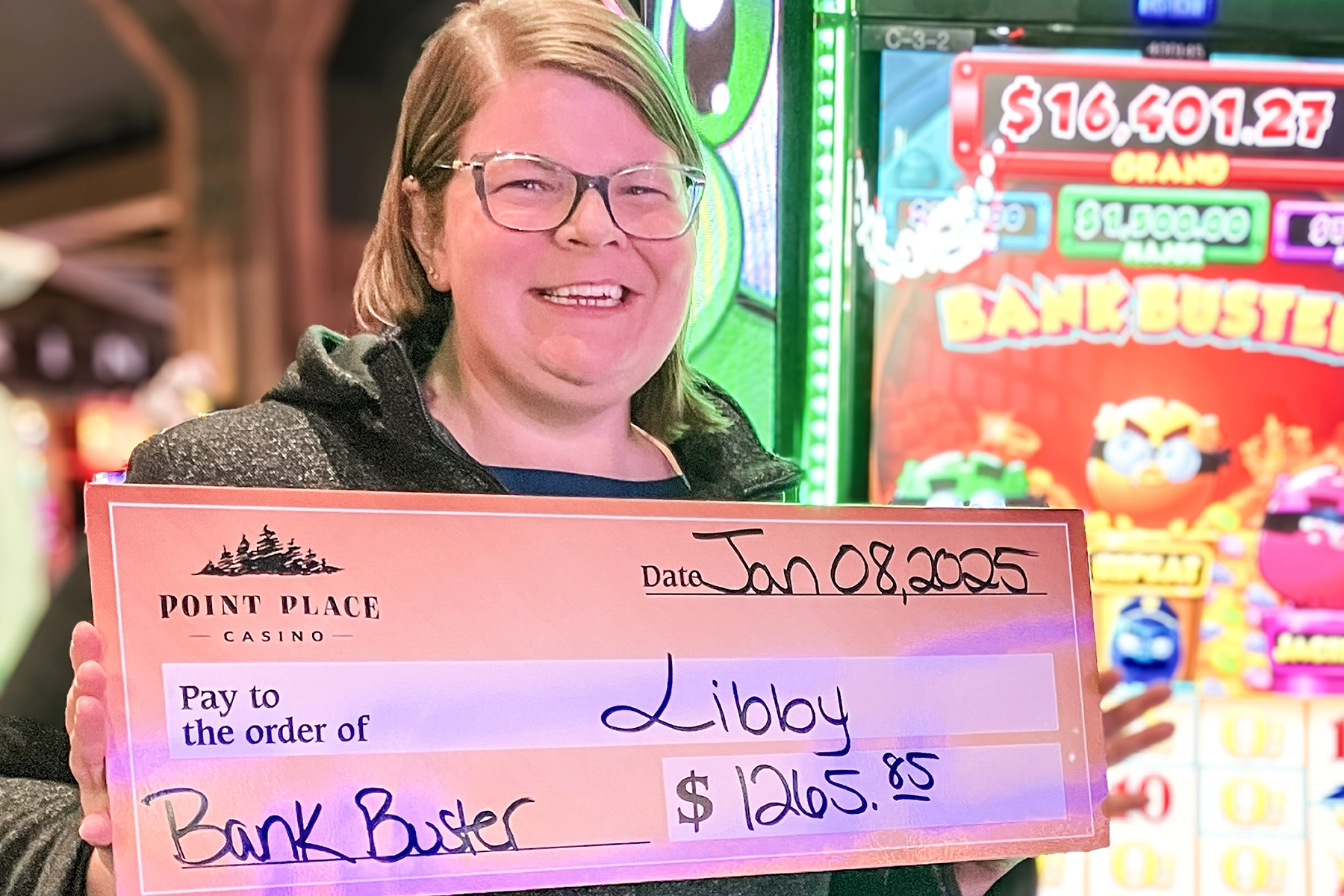 Libby won $1,265!